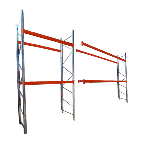 Pallet racking extension bay 4000mm high x 2700mm wide x 1100mm deep. 2 x Beam levels 2400kg UDL per beam level - Image 2