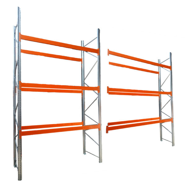 Pallet racking extension bay 4000mm high x 2700mm wide x 1100mm deep. 3 x Beam levels 2400kg UDL per beam level - Image 2